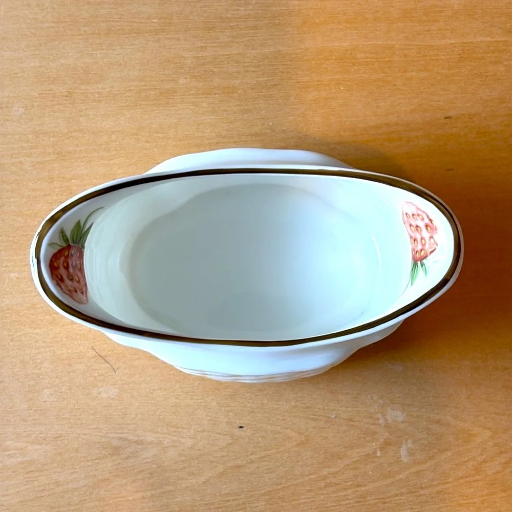 Vintage Coalport Bone China Strawberry Basket With Creamer And Open Sugar Bowl
